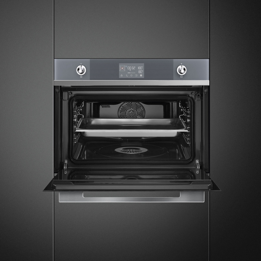 Фото Духовой шкаф комбинированный с пароваркой Smeg SF4102VCS