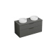 Фото Тумба с двумя раковинами Burgbad Eqio 120 SGUO120F2010G0252C0001*0 серая глянцевая