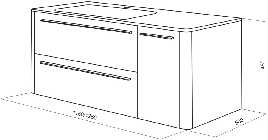 Фото Тумба под раковину AM.PM Awe M15FHL1153VF левосторонняя, венге текстурированный