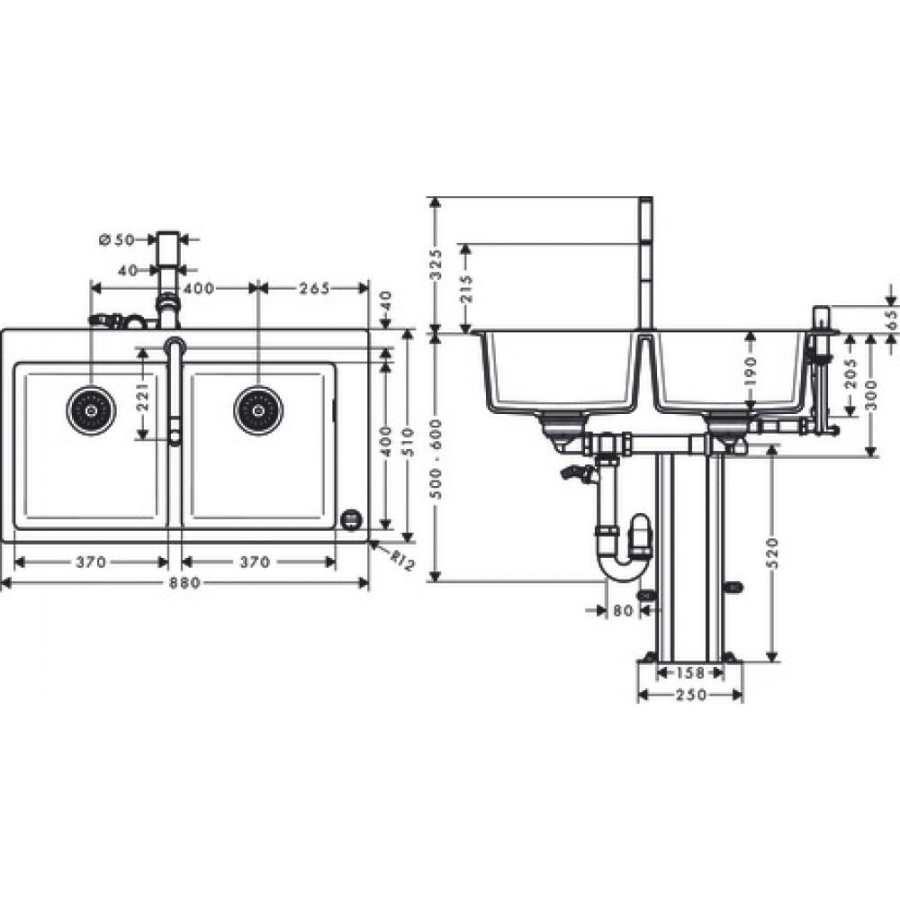 Фото Кухонная комбинация hansgrohe 370/370 C51-F770-10 43221000