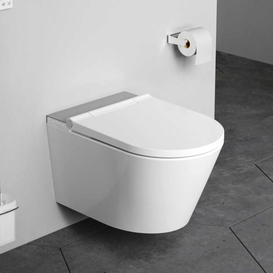 Фото Подвесной унитаз-биде AM.PM Inspire CleanCare CCC501700SC с крышкой-сиденьем