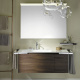 Фото Тумба с раковиной Burgbad Yso 128 SFAC111 L K0396 F2321 C0001*1 светло-серый глянцевый/коньячный орех