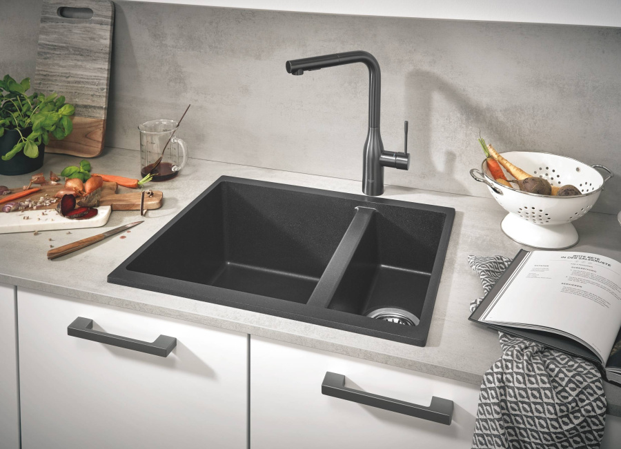Фото Кухонная мойка Grohe K700 31658AP0 черный гранит