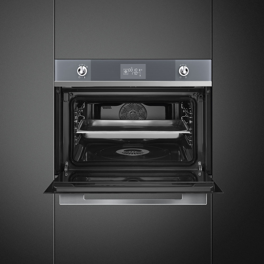 Фото Духовой шкаф комбинированный с пароваркой Smeg SF4102VCS