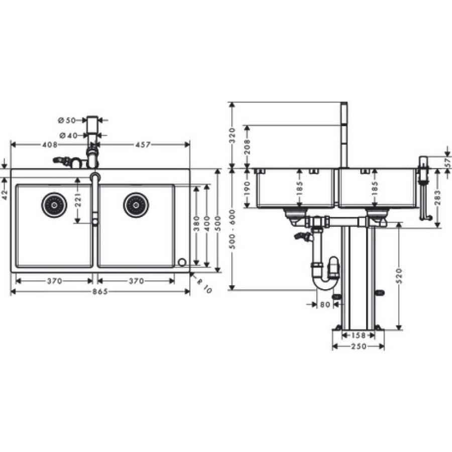 Фото Кухонная комбинация hansgrohe 370/370 C71-F765-10 43203000