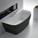 Фото Акриловая ванна BelBagno 165x78 BB74-NERO-W0 черно-белая, без перелива
