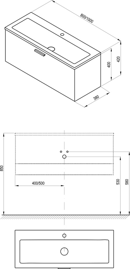 Фото Тумба под раковину Ravak Clear II 80 X000001642